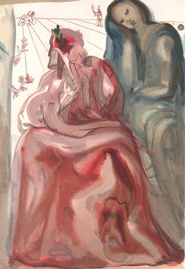Salvador Dalí, Purgatory Canto 31: Dante’s Confession